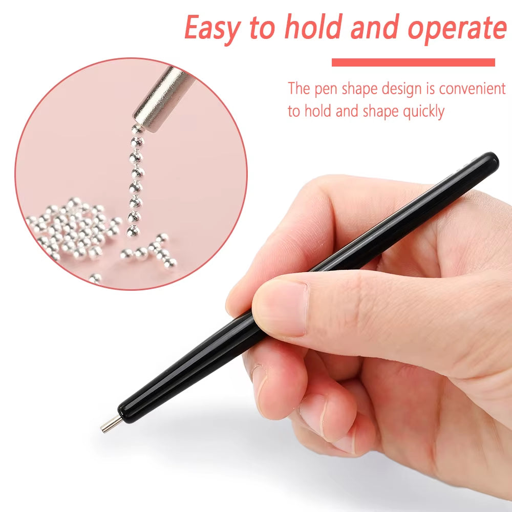 1Pcs Suction Steel Ball Magnet Pen Nail Art Tools 11Cm Super Strong Suction Cat Eye Nail Polish Bead Magnet Pen Tool Manicure Di