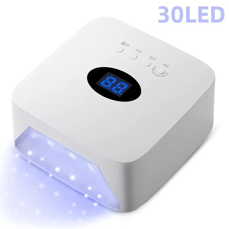 Rechargeable UV LED Nail Lamp 72W Cordless UV Light for Nails with Rhinestone Heart Shaped Manicure Pedicure Machine Nail Tools