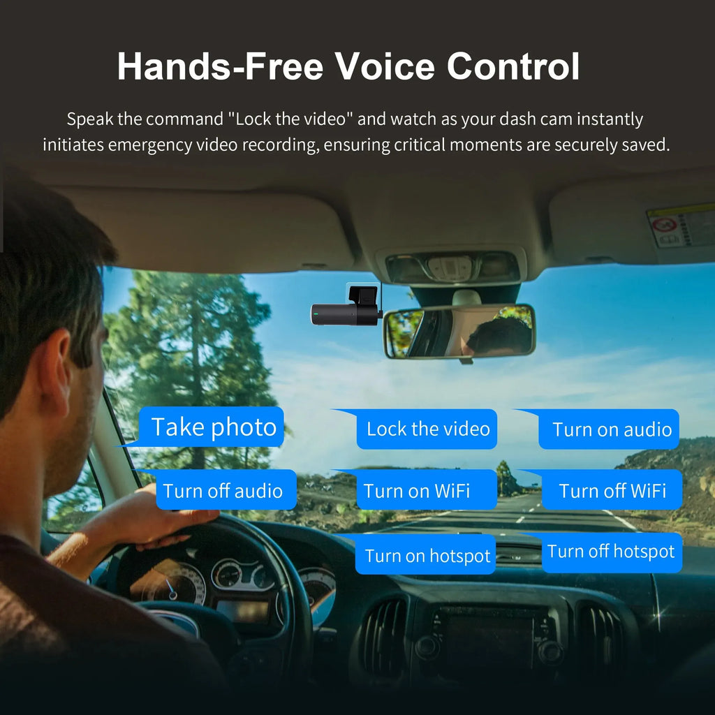 2K Dash Camera for Car DVR Dash Cam in the Car  D5 Video Recorder Emergency Voice Control Wifi APP Monitor WDR Dashcam