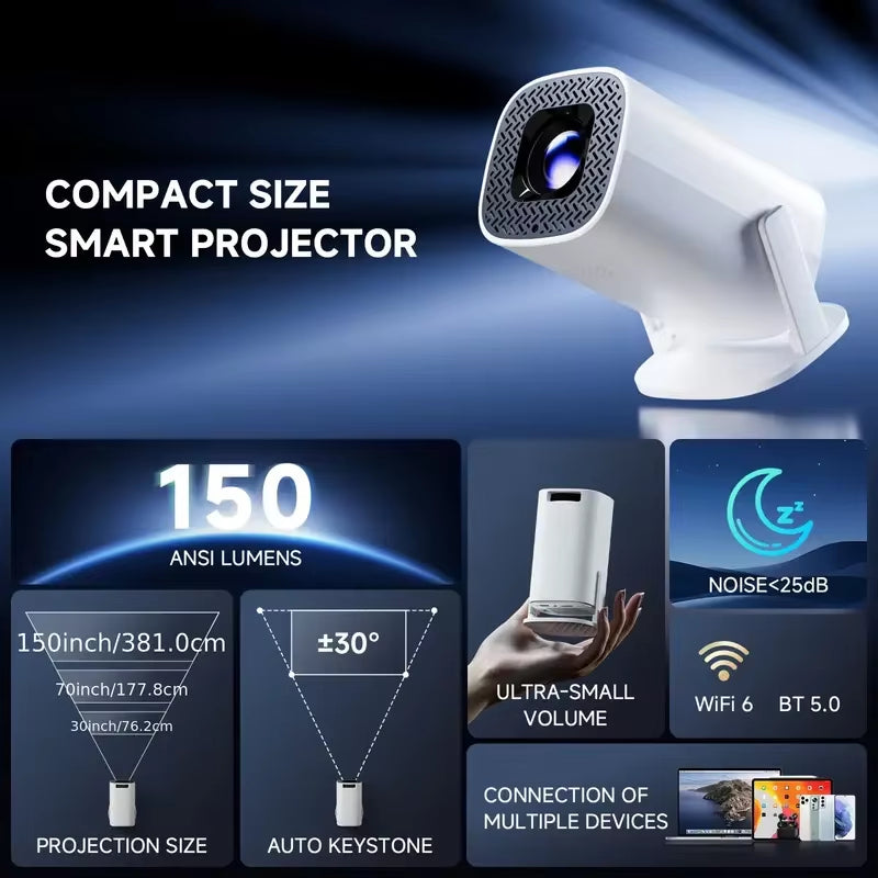 P30PRO Projector - 4K 720P Support, Android 11.0, Projector Perfect for Home Outdoor Meetings, Best for Christmas,Upgrated HY300