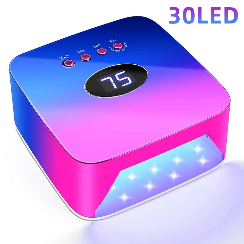 Rechargeable UV LED Nail Lamp 72W Cordless UV Light for Nails with Rhinestone Heart Shaped Manicure Pedicure Machine Nail Tools
