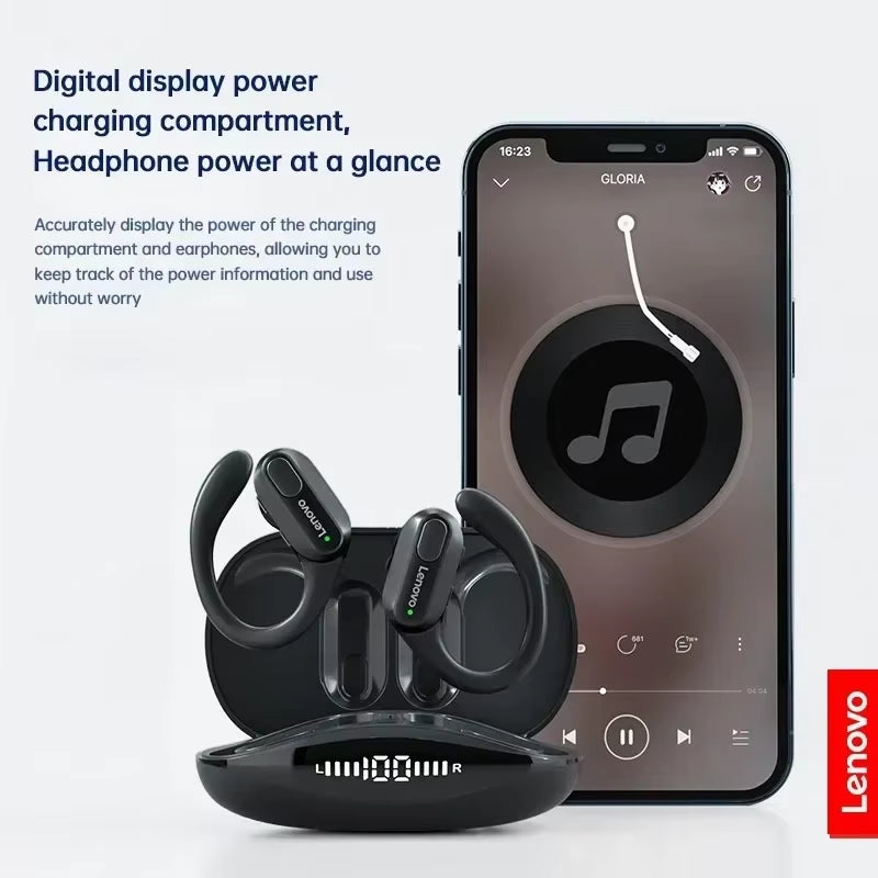 XT80 Wireless Headphones Bluetooth 5.4 Earphones True with Mic Button Control Noise Reduction Earhooks Waterproof Headset
