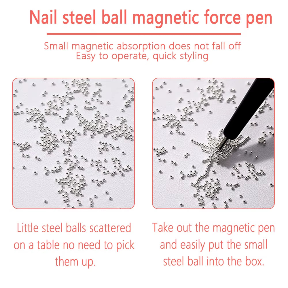 1Pcs Suction Steel Ball Magnet Pen Nail Art Tools 11Cm Super Strong Suction Cat Eye Nail Polish Bead Magnet Pen Tool Manicure Di