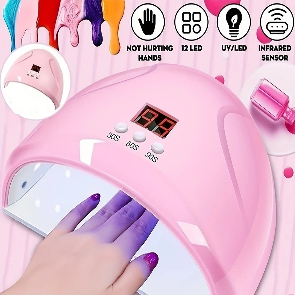 USB Nail Phototherapy Machine Nail Lamp 12 UV Leds Light Curing 36W Nail Polish Gel Infrared Sensor Machine Nail Art