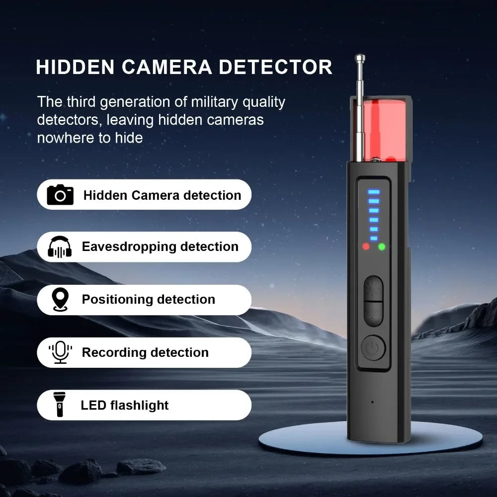 New Hidden Camera Detector, Infrared Scanning, GPS & Eavesdropping Detection, Adjustable Sensitivity, for Hotel/Car/Room Privacy