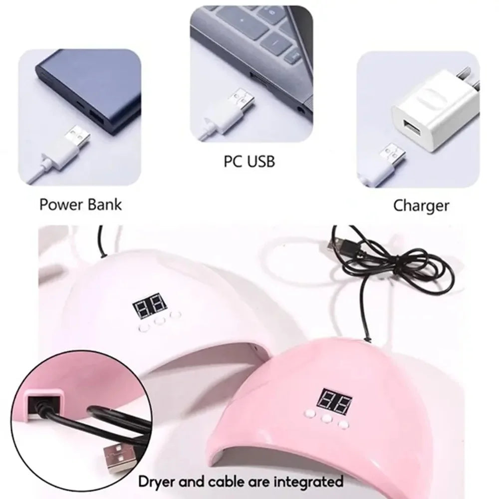 USB Nail Phototherapy Machine Nail Lamp 12 UV Leds Light Curing 36W Nail Polish Gel Infrared Sensor Machine Nail Art