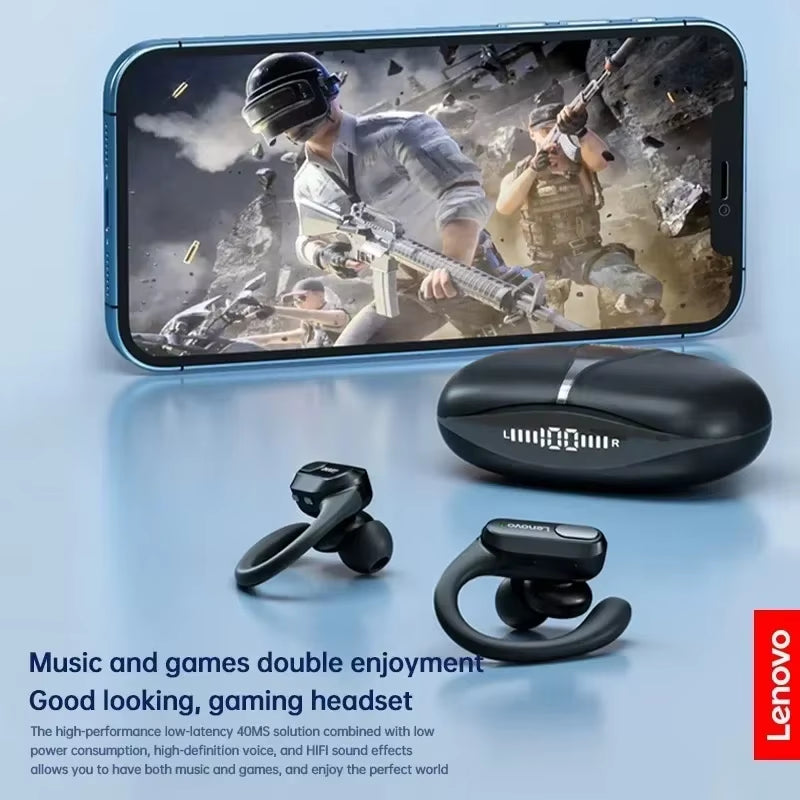 XT80 Wireless Headphones Bluetooth 5.4 Earphones True with Mic Button Control Noise Reduction Earhooks Waterproof Headset