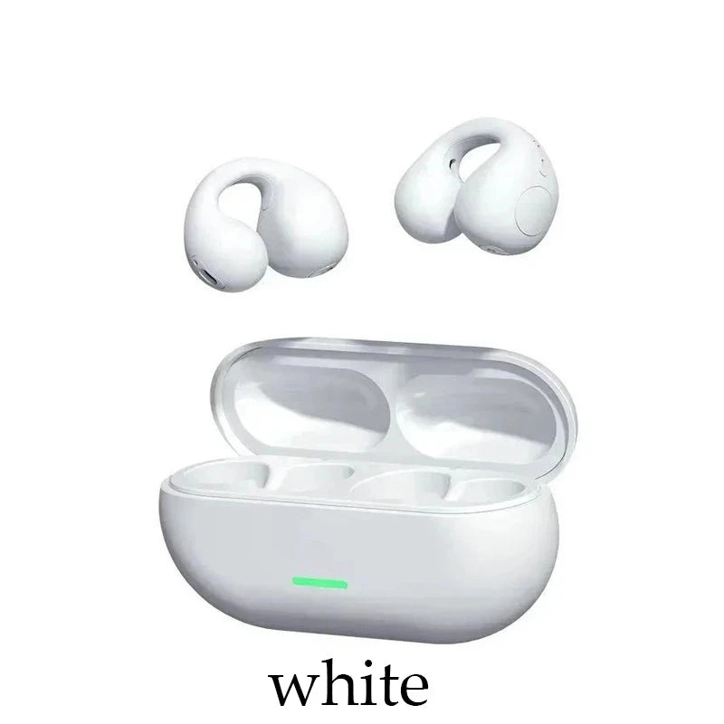 Bone Conduction Headphones Wireless Bluetooth 5.3 Compatible 3D Surround Sound Bass Ear Clip-On Sport Headphones with Microphone