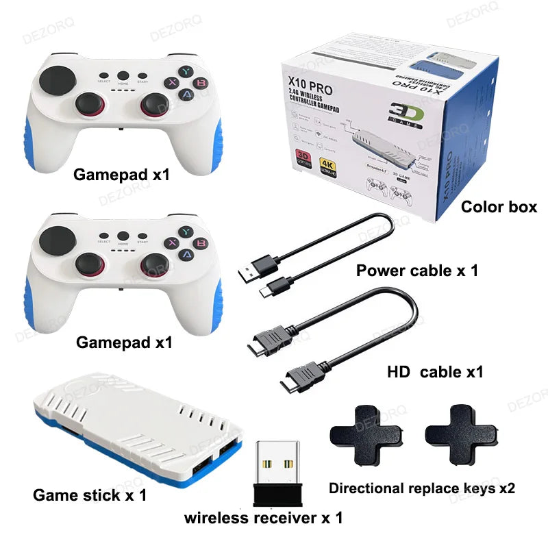 X10 Pro Retro Gaming Console Stick Classic Video Games Stick with 50 Emulators 50000 Games S905X3 TV Game Consola