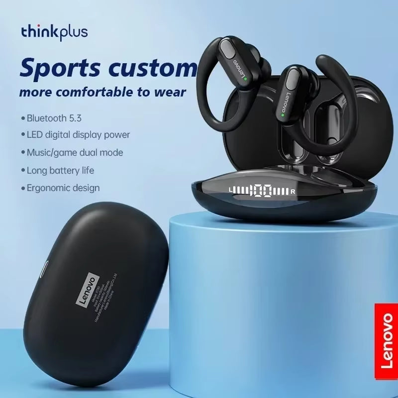 XT80 Wireless Headphones Bluetooth 5.4 Earphones True with Mic Button Control Noise Reduction Earhooks Waterproof Headset
