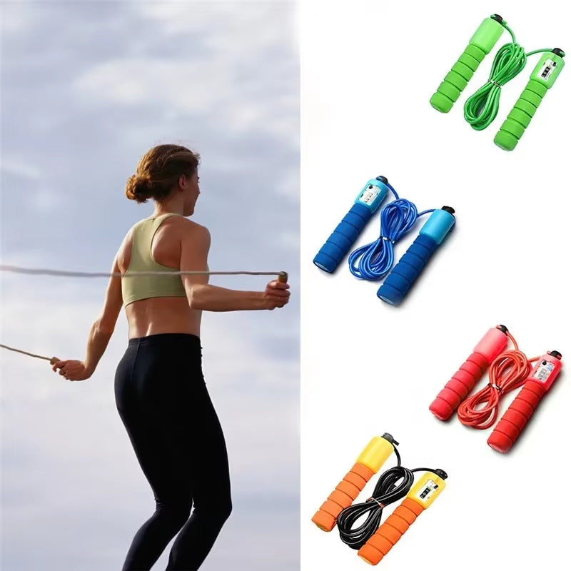 Professional Jump Rope with Electronic Counter 2.4M Adjustable Fast Speed Counting Skipping Rope Jumping Wire Workout Equipments