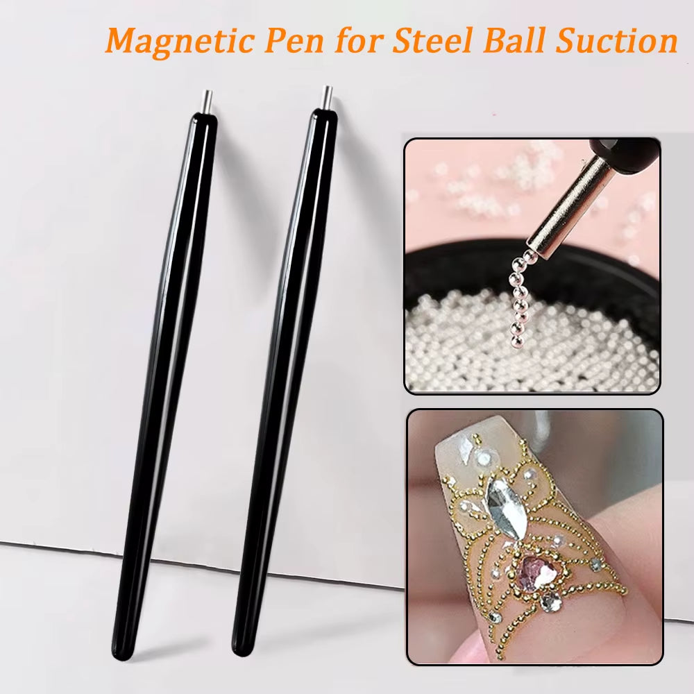 1Pcs Suction Steel Ball Magnet Pen Nail Art Tools 11Cm Super Strong Suction Cat Eye Nail Polish Bead Magnet Pen Tool Manicure Di