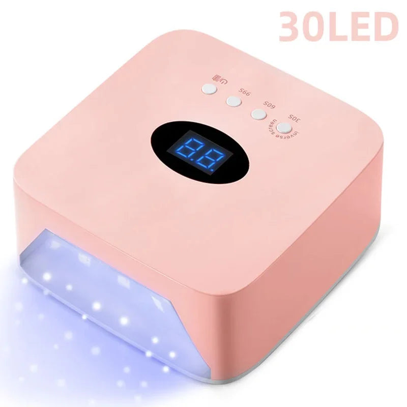 Rechargeable UV LED Nail Lamp 72W Cordless UV Light for Nails with Rhinestone Heart Shaped Manicure Pedicure Machine Nail Tools