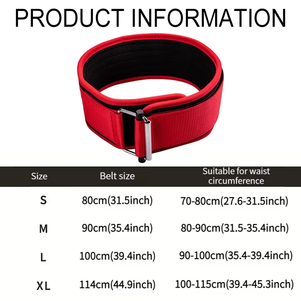 Self-Locking Buckle Weightlifting Belt Fitness Adjustable Nylon Gym Workout Belts Deadlifting Squatting Lifting Back Support