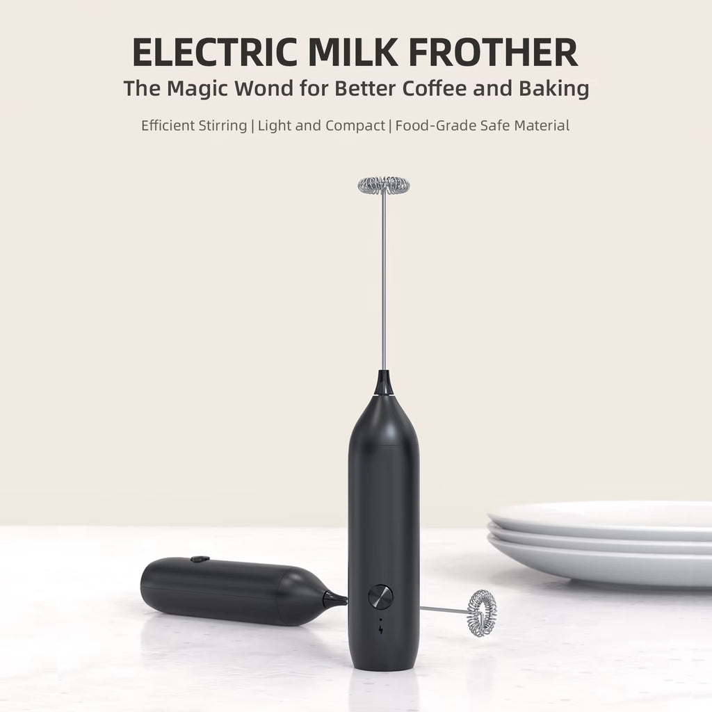 Electric Milk Fr Coffee Fr USB-C Rechargeable Electric Whisk Powerful Mini Drink Mixer
