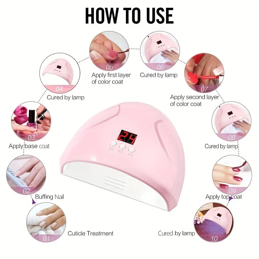 USB Nail Phototherapy Machine Nail Lamp 12 UV Leds Light Curing 36W Nail Polish Gel Infrared Sensor Machine Nail Art
