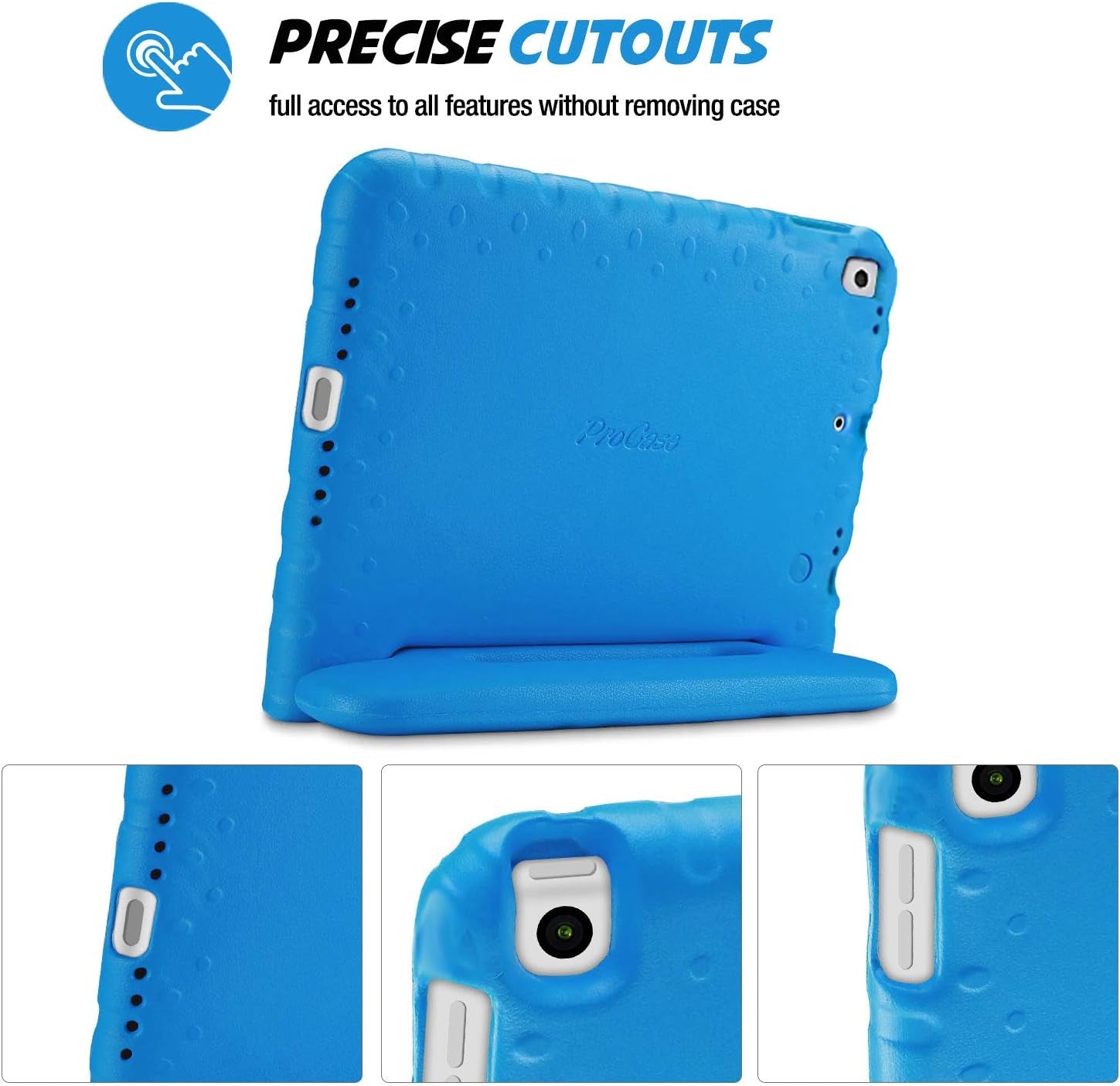 Kids Case for Ipad 9Th Generation/Ipad 8/Ipad 7, Ipad 10.2 Case 2021 2020 2019/Ipad Air 10.5/Ipad Pro 10.5 Kids Case, Shockproof Lightweight Case with Convertible Handle -Blue | 2021, 2020, 2019, Shockproof, Blue