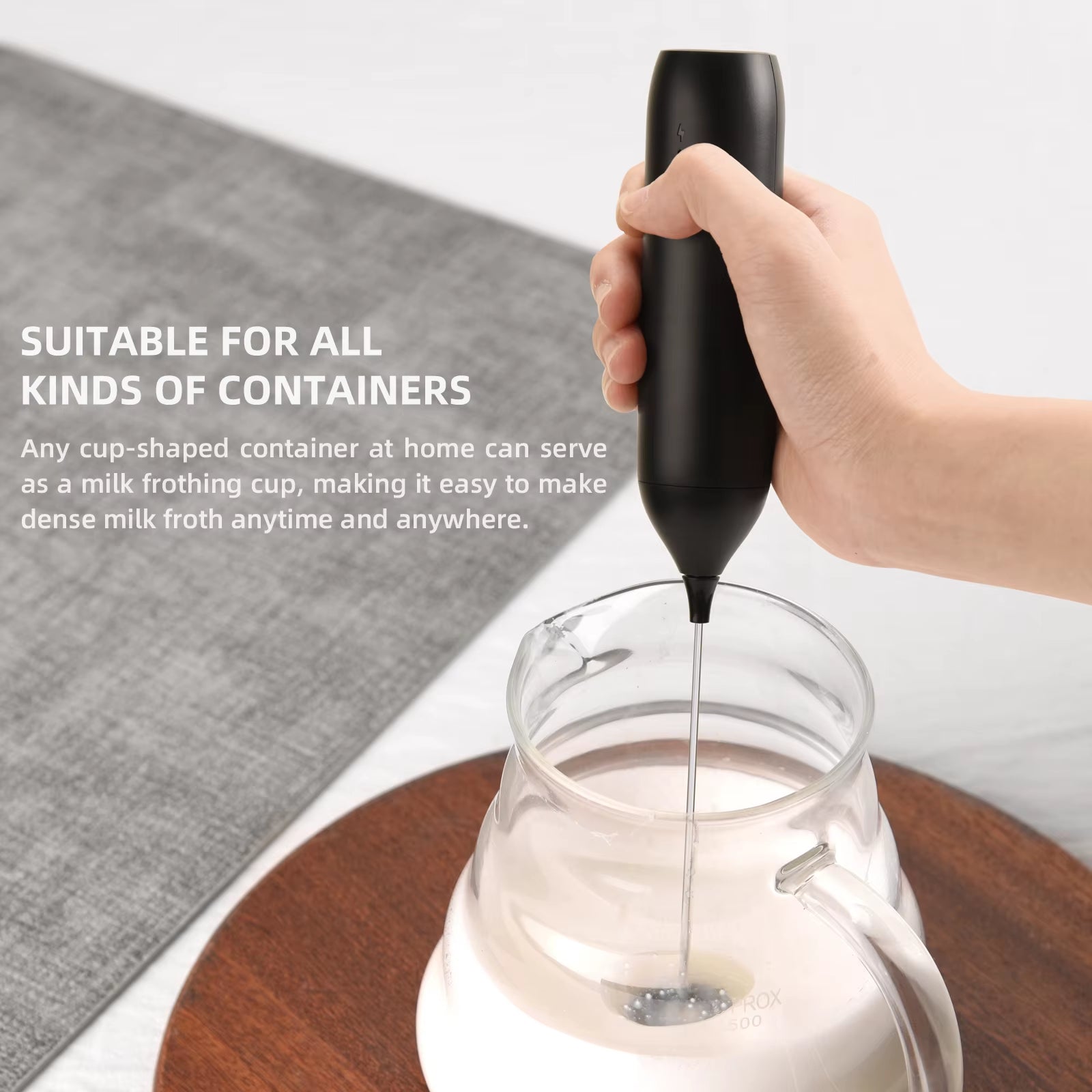Electric Milk Fr Coffee Fr USB-C Rechargeable Electric Whisk Powerful Mini Drink Mixer